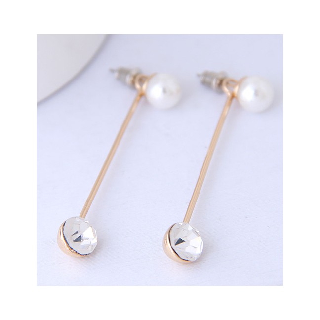 LRC Anting Tusuk Fashion Gold Pearl Earrings A57432