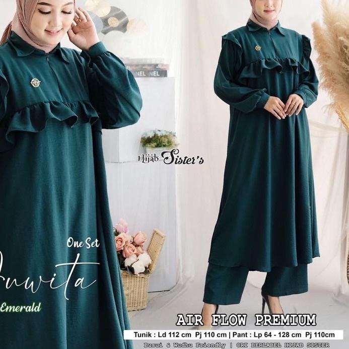 ➼ Juwita Set CRINKLE PREMIUM - Setelan Long Jumbo Crinkle Airflow LD 125 POLOS Premium Juwita Set / 