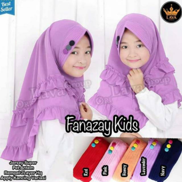 Kerudung anak CANTIKA 2 LAYER JERSEY 3-8 th allsize Jilbab Anak Perempuan Jilbab Anak Sekolah Hijab 