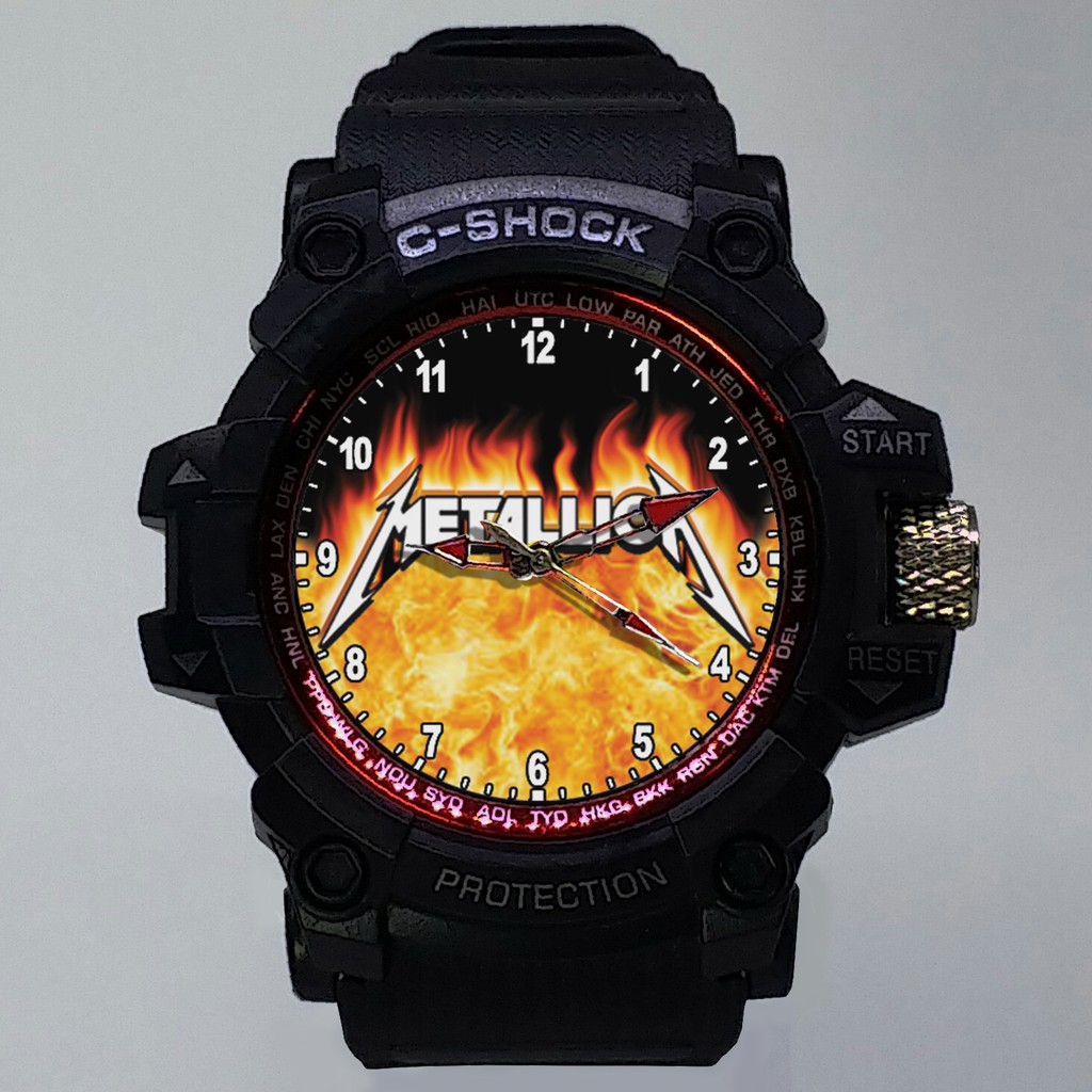 (ISTIMEWA BOSSQUE) JAM TANGAN METALLICA LIST MERAH - EXCLUSIVE 10