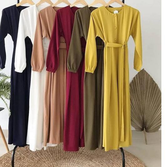 ✤ Sisa [12.12] ✤ [COD] GAMIS SYARI BELT BUSUI BUMIL DRESS MARSYA MOSCREPE PREMIUM ,,