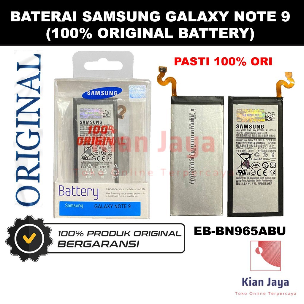 [Garansi 100% Ori] Baterai Samsung Galaxy Note 9 / Batre Batrai Battery Hp EB-BN965ABU Original