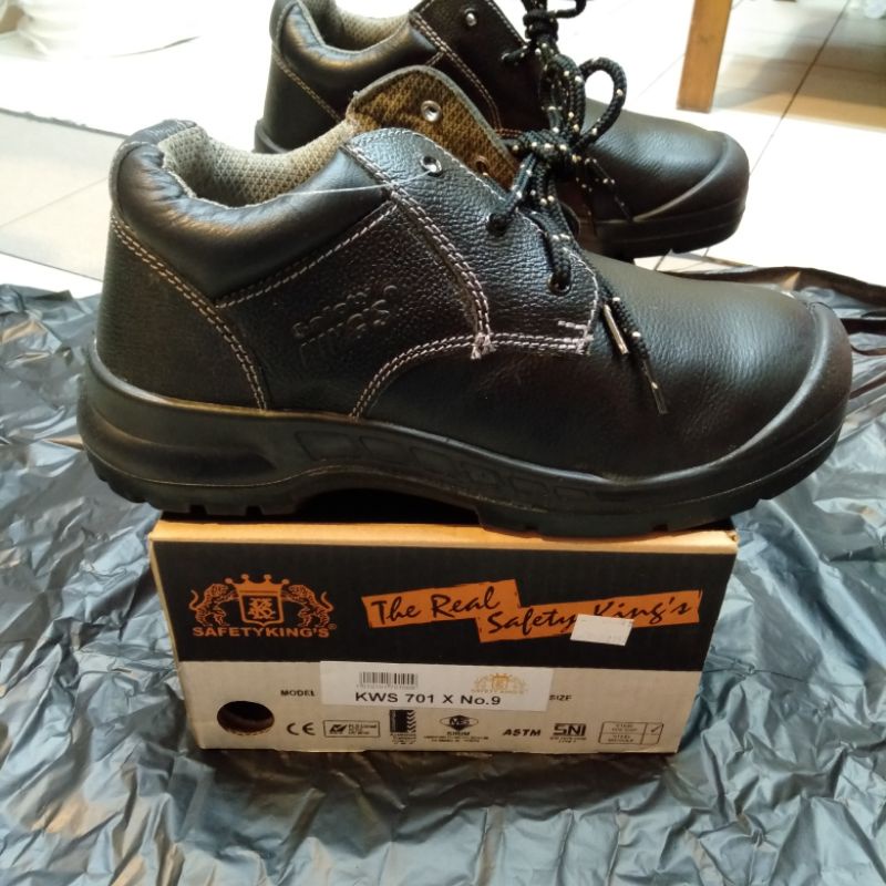 Sepatu Safety KINGS KWS 701X /Sepatu Kerja Sefty Pria Kulit Asli Ujung Besi