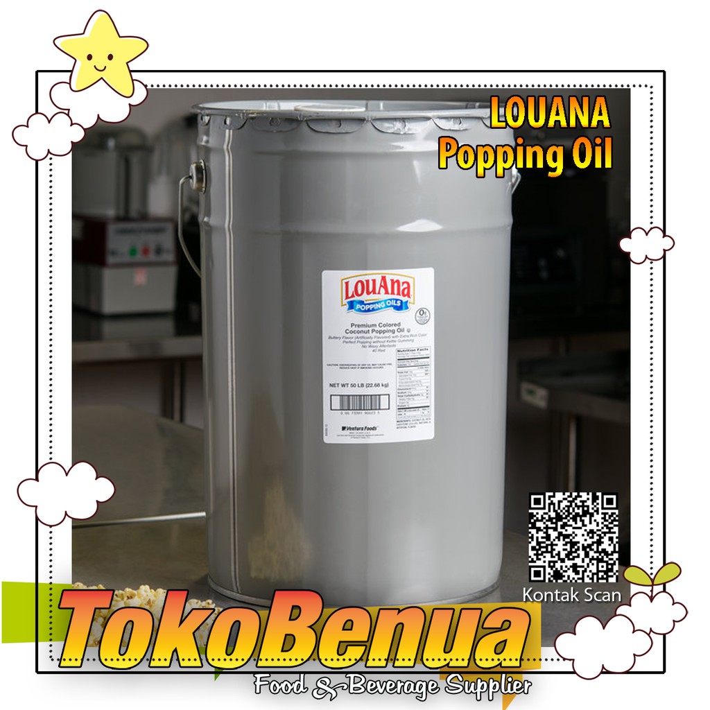 

Minyak untuk membuat Popcorn LouAna Popping Oil 22 Kg 50 lbs