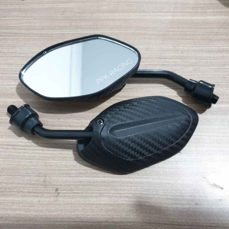 Spion Karbon Beat Vario Scoopy Carbon Doff Tangkai Pendek &amp; Tangkai Panjang Crome Dan Black