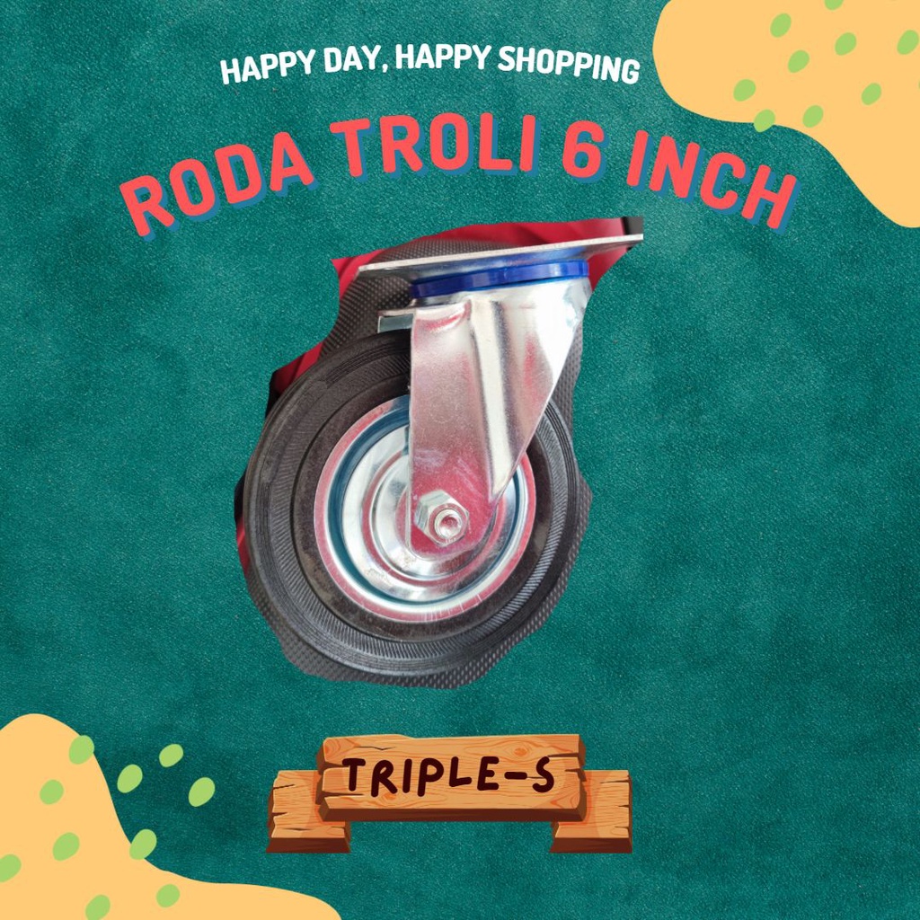 Roda Troli Roda Karet Roda Troly 6 inch