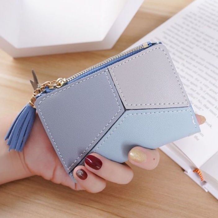 Bundara.id Do-1046 Korean style Dompet  lipat kancing import warna soft