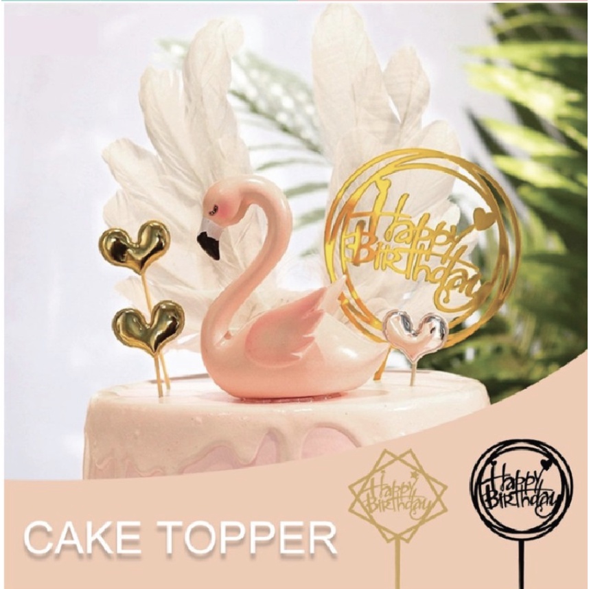 TOPPER HAPPY BIRTHDAY ACRYLIC CAKE TOPPER Dekor kue ulang tahun