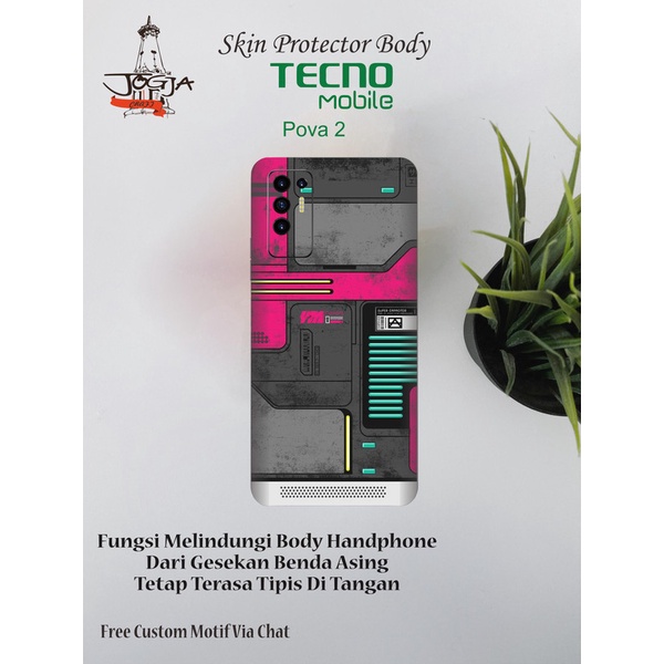 Dapat 2pcs Garskin HP Tecno Pova 2 Motif CB - Free custom Motif