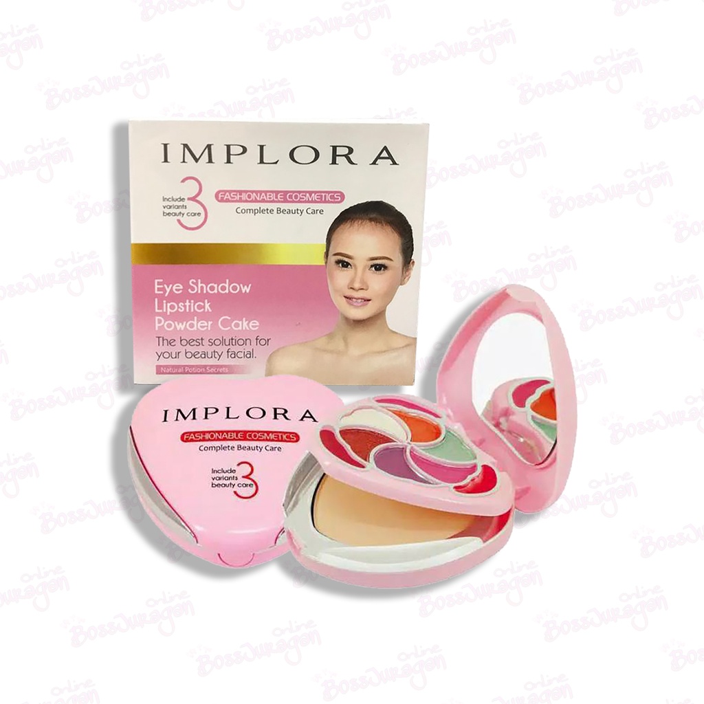 (BOSS) (012) Implora Complete Beauty Care -  IMPLORA EYESHADOW+LIPSTIK+BEDAK