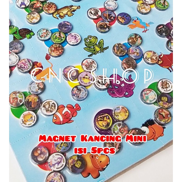 Mainan Magnet Kancing Gambar Karakter isi 5magnet MT Magnet Kulkas Anak Murah