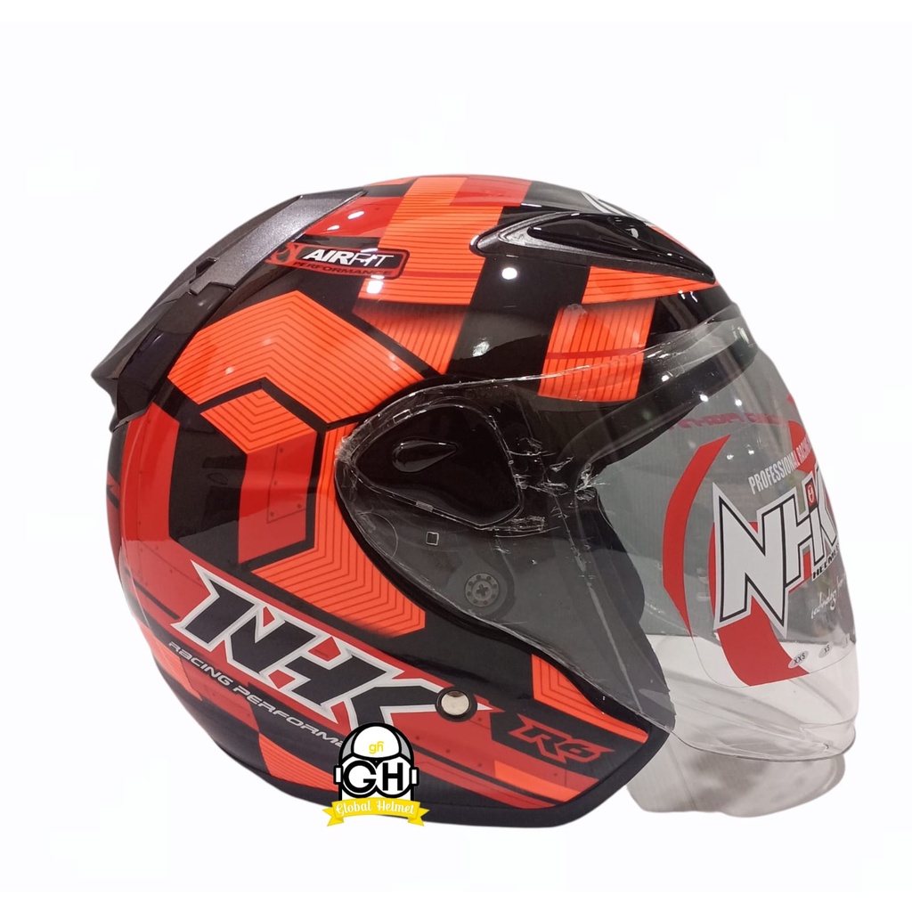 HELM NHK R6 CUBE BLACK RED NHK R-6 MOTIF CUBE BLACK RED