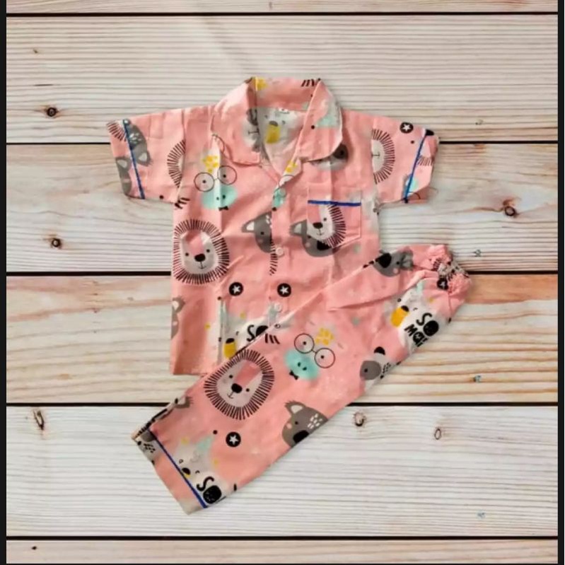 Baju tidur anak motif lengan pendek piyama anak pakaian tidur anak stelan anak murah