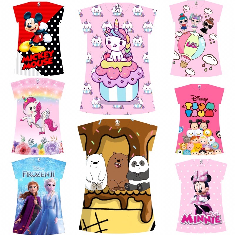 DAILY DRESS ANAK  KARAKTER  , (BP) , DRESS SCUBA , DRESS PRINTING, DRESS FROZEN , DRESS UNICORN