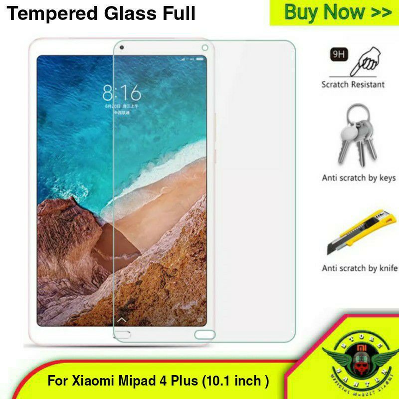 Tempered Glass Xiaomi Mi Pad 4 Plus 10.1 inch - Anti Gores Kaca Gorila Glass MiPad 4 plus Full Layar