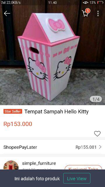 Tempat Sampah Hello Kitty