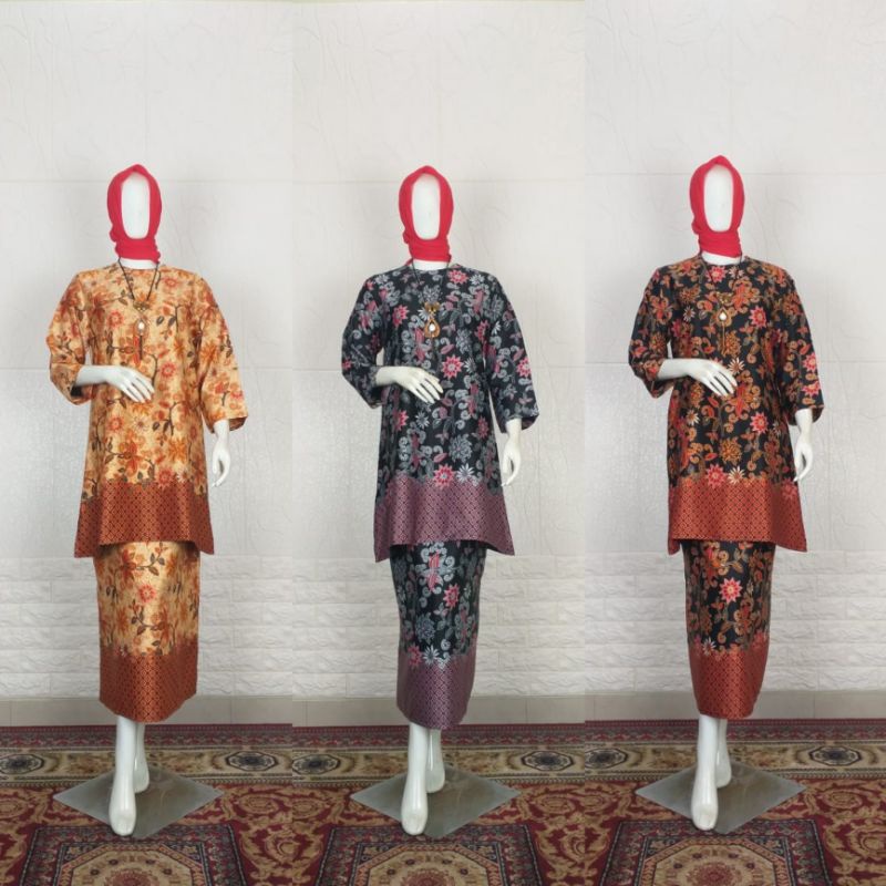 NEW SETELAN BATIK WANITA - ROK + BLOUSE BATIK - BAHAN SATEN SUTRA