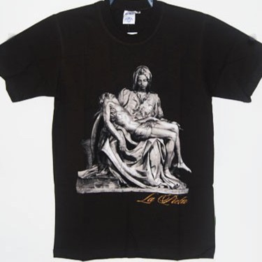 Kaos Pria Wanita Rohani Katun Combed S30 Oblong Pieta SP 15 Souvenir Basilika St Petrus Roma Italia