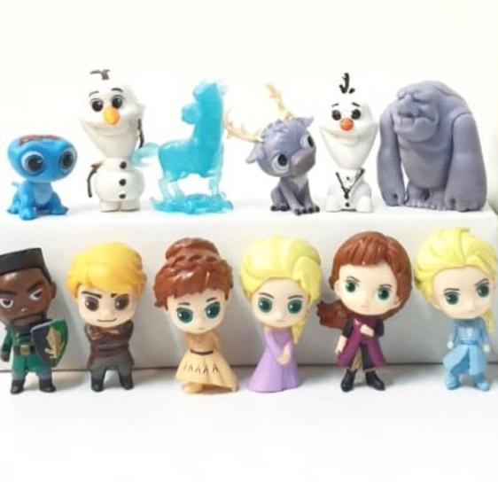 WER✧ Pajangan Miniatur Figure Frozen 2 Chibi isi 12 Barang Bagus