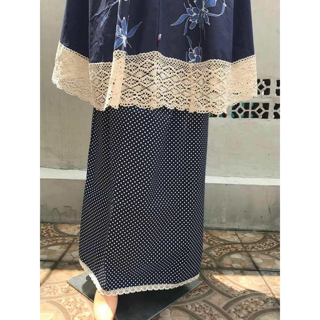 Mukena Katun Jepang Rajut Navy 001 AFC Afc