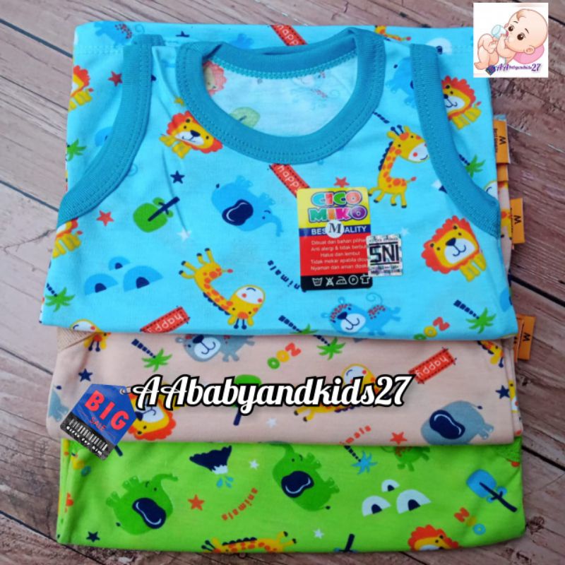 PRODUK TERBARU!!!Ciko Miko Kaos Oblong Bayi Lengan Kutung Full Printing Ukuran M L XL SNI HIGHT QUALITY