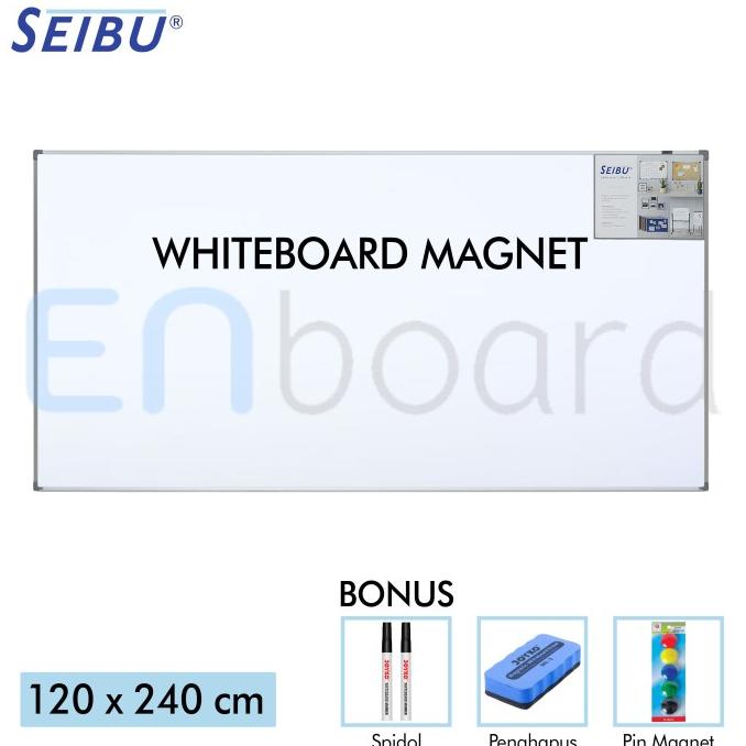 

Papan Tulis Whiteboard Gantung Magnet Single Face Seibu 120 x 240 cm