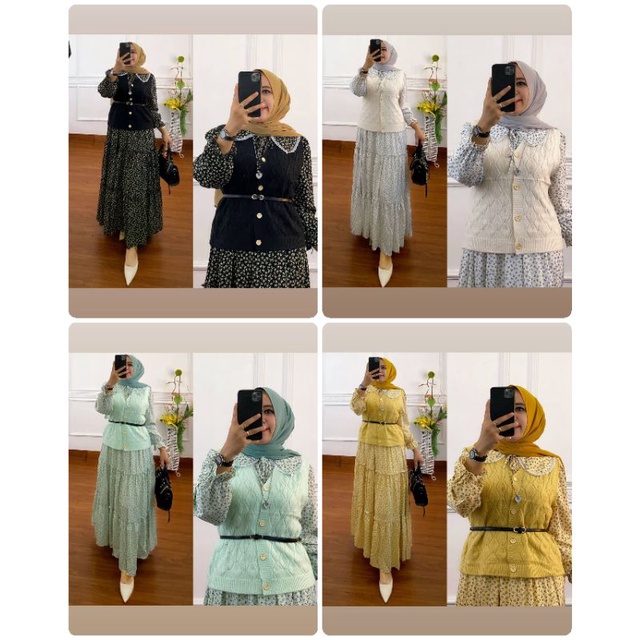 safika maxi, gamis import premium, dress rajut bangkok, gamis mewah, dress bkk, gamis bunga murah