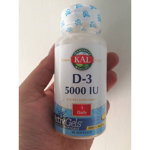 KAL D3 Vitamin D-3 5000 Iu isi 90 softgels