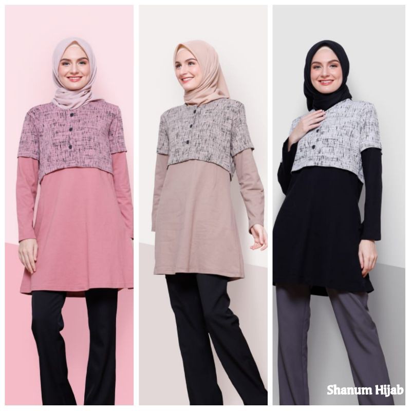 Atasan Rahnem/Tunik Muslim/Baju Atasan/Rahnem Terbaru