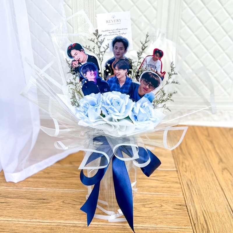 polaroid buket bouquet bts kpop hadiah birthday card