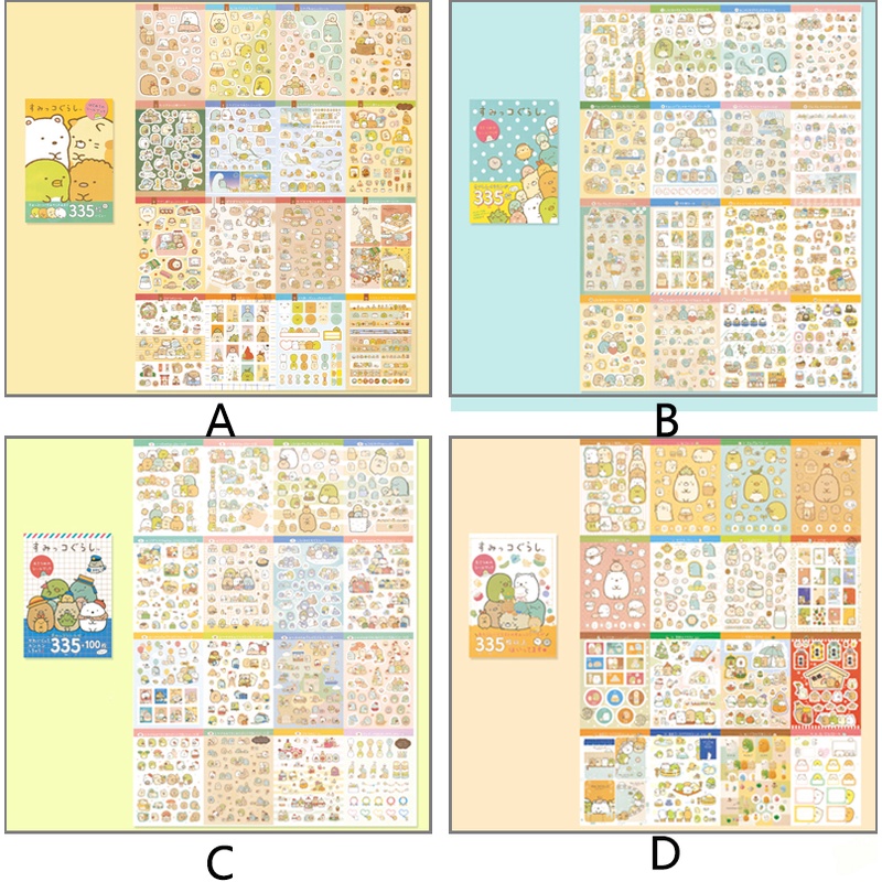 335pcs Stiker Sudut Kreatif Gaya Jepang Untuk Handbook