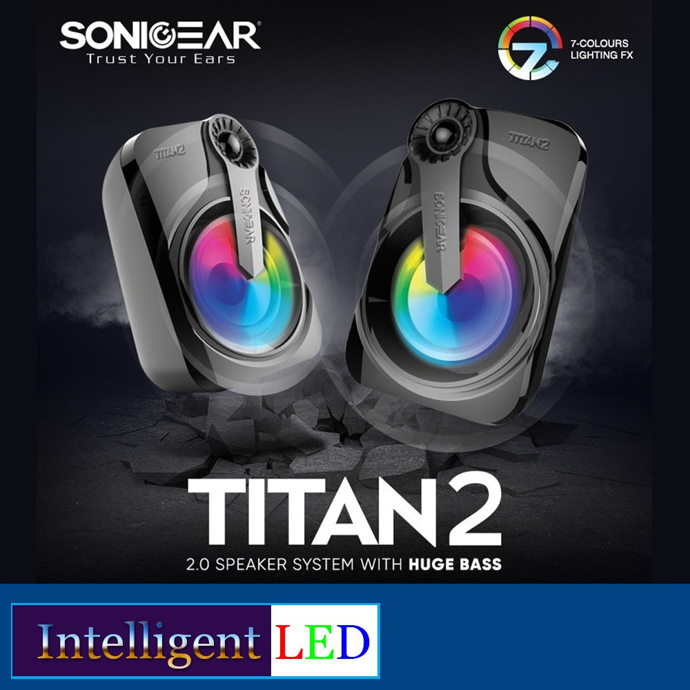 SonicGear 6W Passive Speakers 5V Huge Bass 7 Color LED -TITAN2