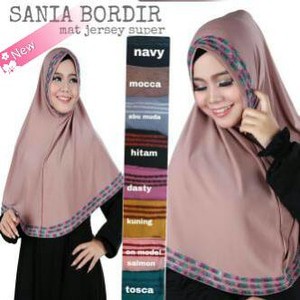 Jual Khimar Sania Bordir / Jilbab Sania Bordir / Syria Sania Bordir terbaik