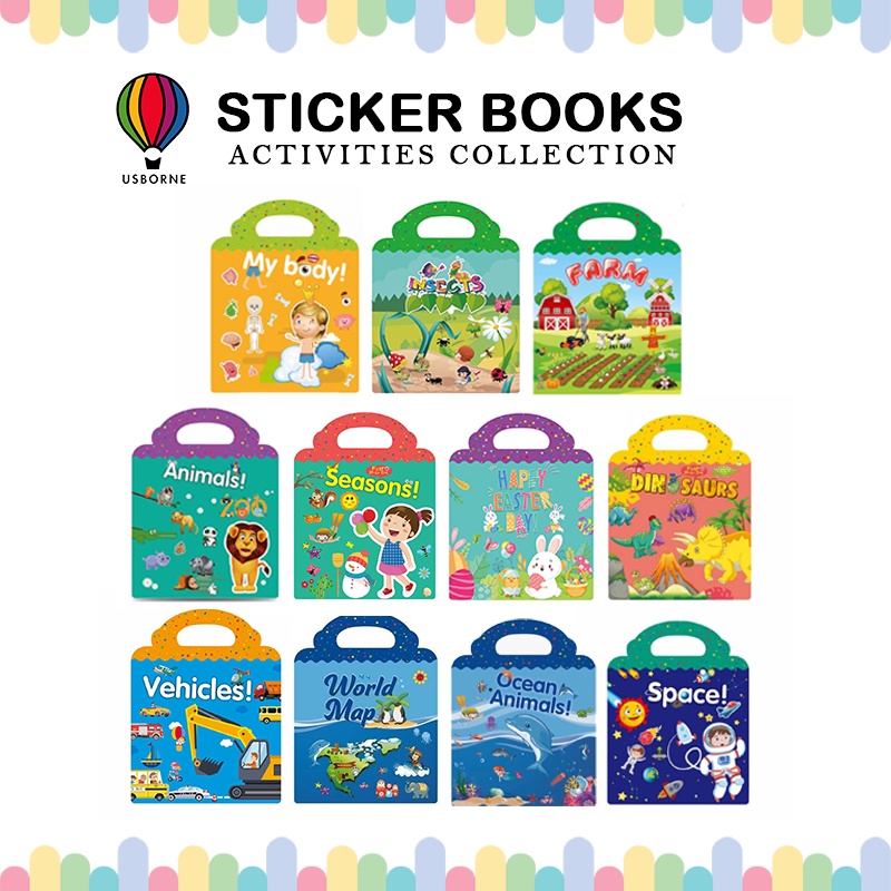 

JKT Buku Stiker Anak dan Aktivitas Menempel Sticker Books with Reusable Waterproof Stickers for Kids Toys Boy Girl
