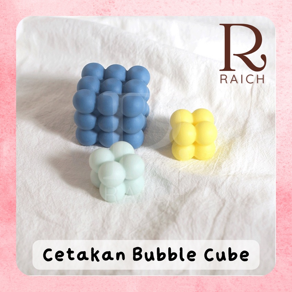 Cetakan Lilin Cube Bubble - Cetakan Silikon Sabun - Cube Candle Silicone Mold Mould DIY Lilin Aromatherapy Soap