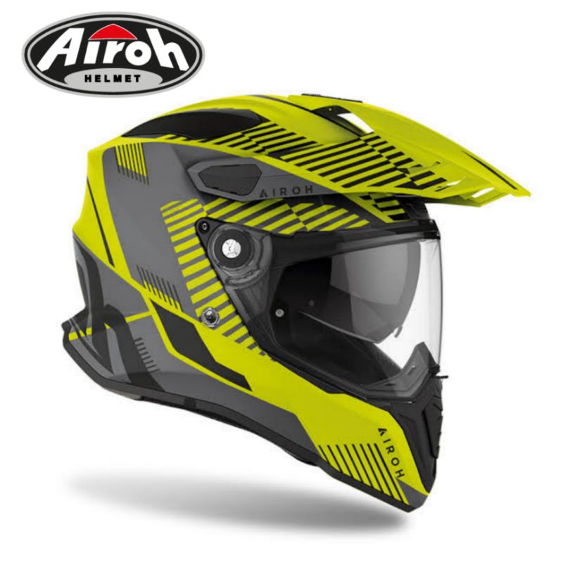 AIROH COMMANDER BOOST YELLOW MATT HELM CROSS ADVENTURE AIROH COMMANDER ORIGINAL