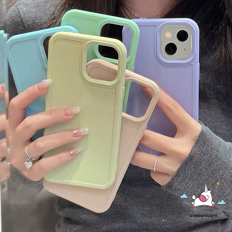 Casing Soft Case Matte Warna Macaron Untuk iPhone 11 7plus XR 8plus 14 13 11 12 Pro MAX X XS MAX 7 8 Plus