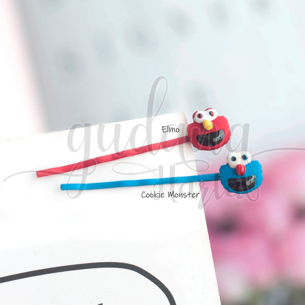 Bobby Pin Monster Merah Jalan Wijen Lucu GH 201630