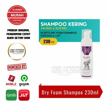 M-Pets Dry Shampoo 230ml M-Pets Dry Foam Shampoo Kering Tanpa Bilas