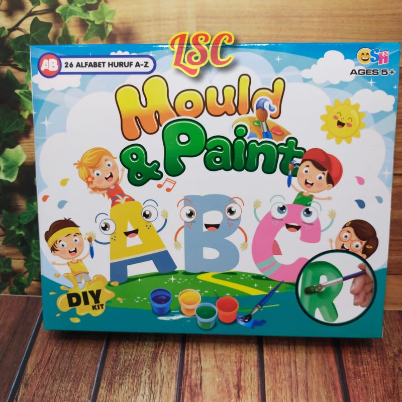 Mainan edukasi DIY mold and paint Alphabet A-Z , DIY mencetak dan melukis huruf SH 163