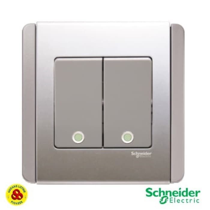 SCHNEIDER Saklar Seri Hotel NEO E3032V2 FGGS 2G 2W With Fluorescent