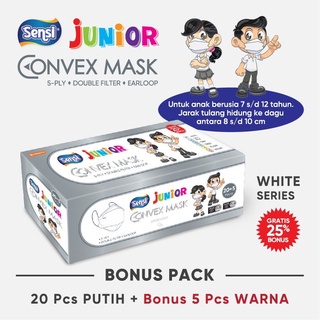 Masker Sensi Convex Junior Box isi 20pcs + bonus 5pcs