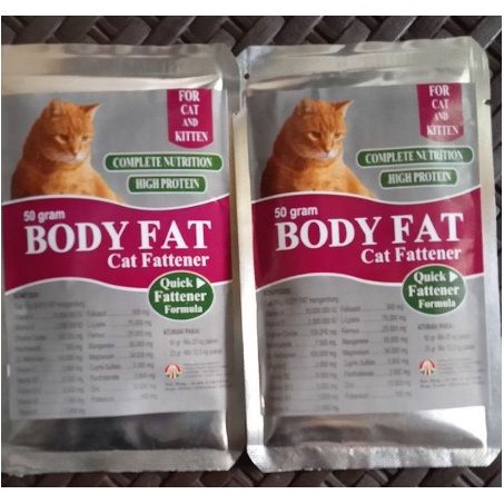 BODY FAT 50GR PENGGEMUK KUCING SERBUK| VITAMIN KUCING| OBAT PERTUMBUHAN KUCING