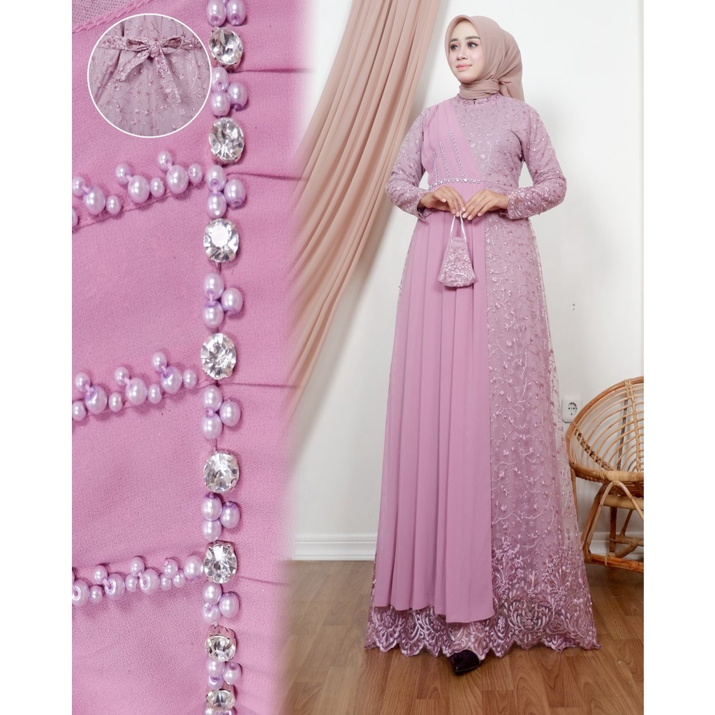 DRESS CAMILLA / KEBAYA MODERN / KEBAYA BRUKAT / BAJU TUNIK WANITA / OUTFIT BAJU PESTA KEKINIAN / BAJU PESTA TERBARU WISUDA SERAGAMAN