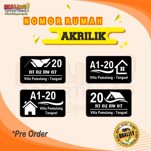 Nomor Rumah Akrilik / No Rumah / Costume / Kostum / Acrylic Timbul