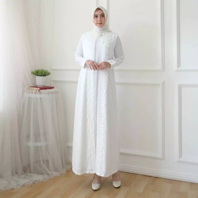 GAMIS CANTIK LAYER RENDA SIZE M L XL REALPICT GAMIS IBU PUTIH HAJI UMROH LEBARAN BAJU TERBARU