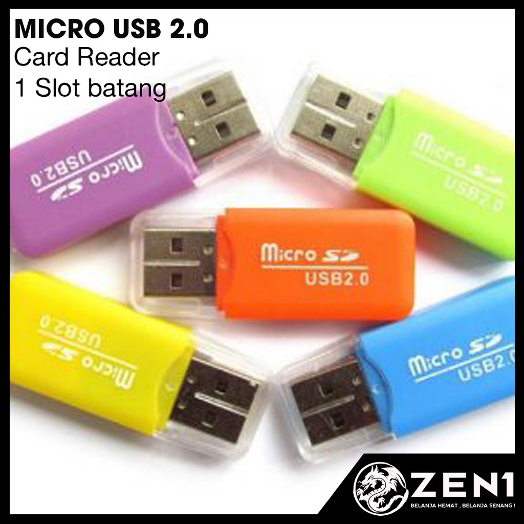 {ZEN1} CARD READER 1 SLOT MICRO SD CARD READER USB-4