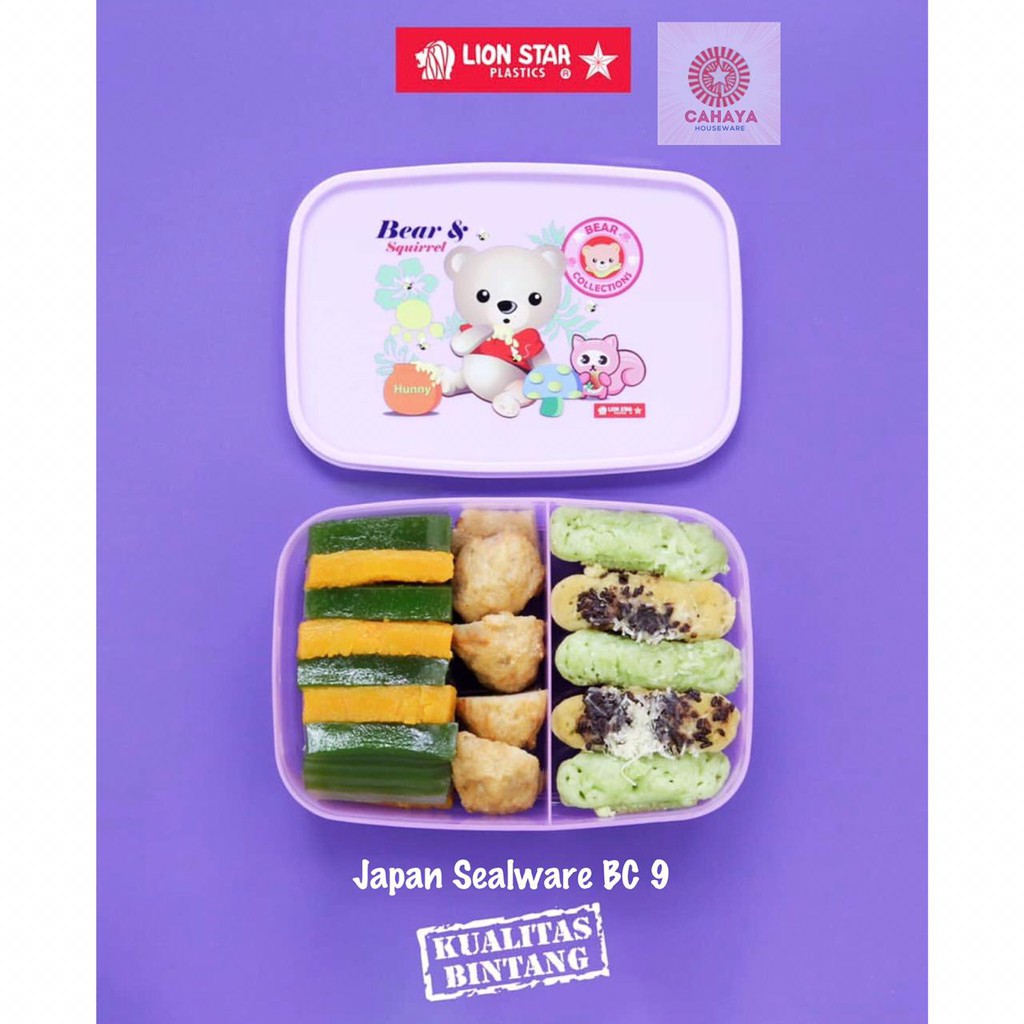 Japan Sealware BC-9 Tempat Makan Anak Lion Star Souvenir Ulang Tahun Lunch Box 2Sekat Murah