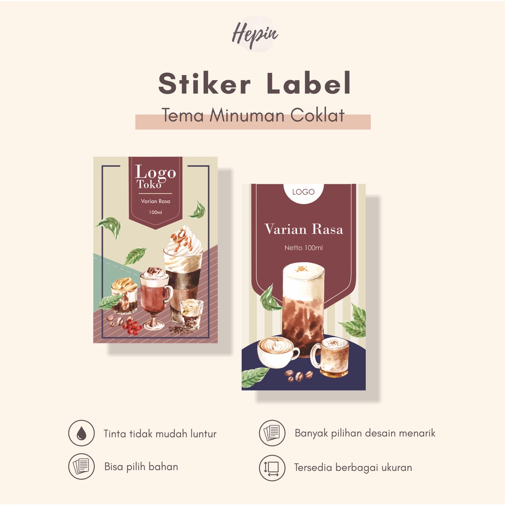 

cetak stiker label edisi MINUMAN COKLAT