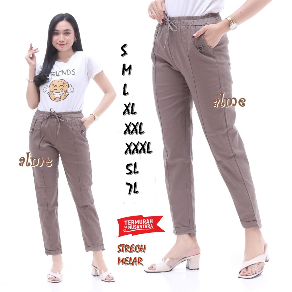 BAGGY PANTS MELAR kode (031) S M L XL XXL XXXL 5L 7L COMBED DIAMOND GRADE A IMPOR